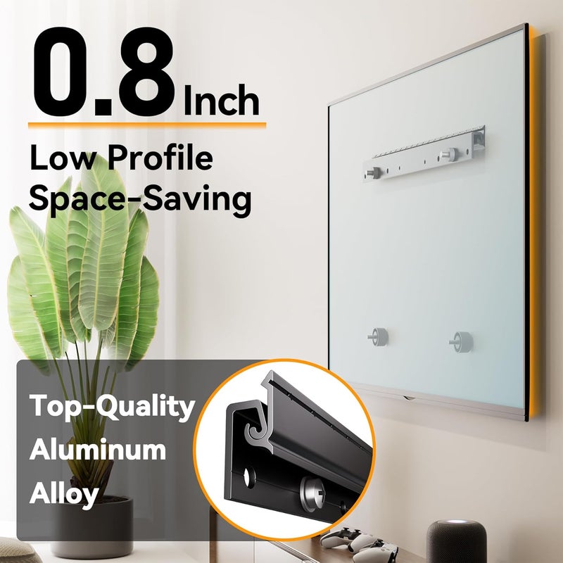 EZISE Studless TV Wall Mount for 32-75 inch TVs, No Stud Drywall TV Bracket Holds up to 150 lbs, Low Profile, No Drill, Easy to Install for Bedroom Living Room, Bubble Level Included - Image 5